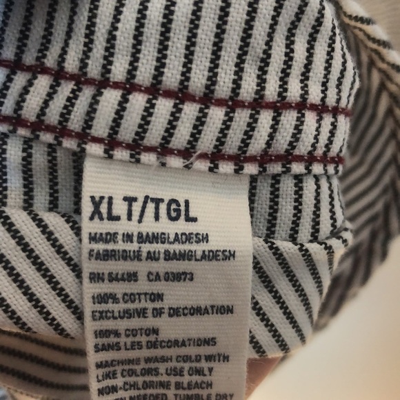 American Eagle Dress Shirt Mens XLT Slim Fit Stripe Button Down - Picture 9 of 9